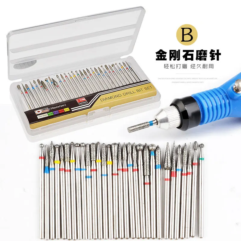 30PCS/Set Diamond Carbide Grinding Head Alloy Nail Drill Bit Manicure Electric Machine Nail File Polishing Pedicure Remove Tools
30PCS/Set Diamond Carbide Grinding Head Alloy Nail Drill Bit Manicure Electric Machine Nail File Polishing Pedicure Remove Tools