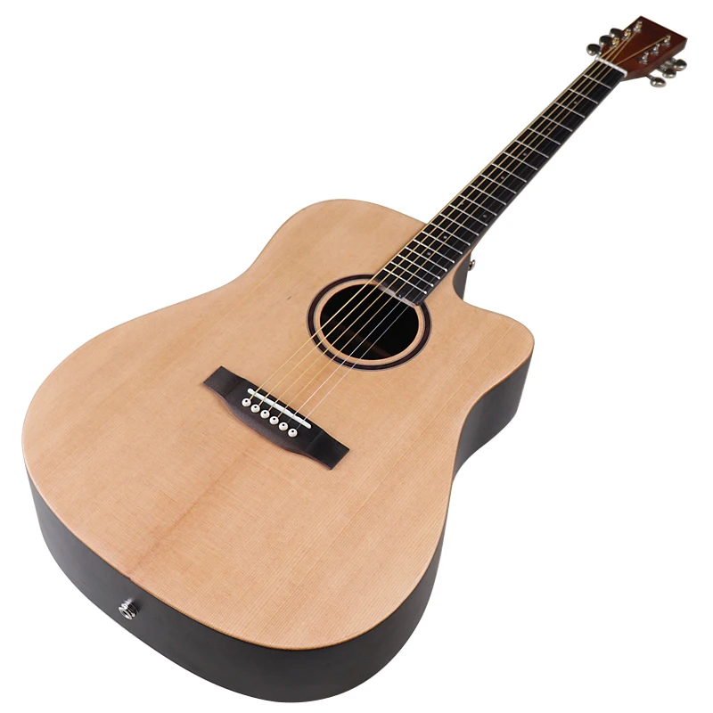 

6-струнная электрическая акустическая гитара с верхом из твердой ели, 40 дюймов, 41 дюйм, задняя фольклорная гитара из розового дерева, хорошая...