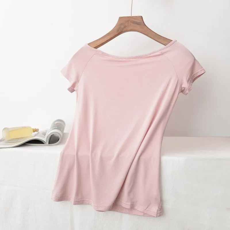 Modal Slash Neck Women T-shirts 2022 Summer New Solid Short-sleeved Slim Casaul Oversized Female Pulls Tops Tees
Modal Slash Neck Women T-shirts 2022 Summer New Solid Short-sleeved Slim Casaul Oversized Female Pulls Tops Tees