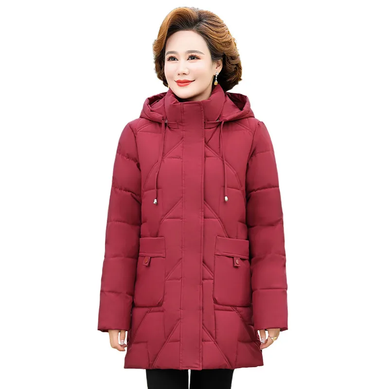 Thick Quilted Jacket New Hooded Warm Down Cotton Parkas Women Winter Coat Big pocket Middle Aged Mother Wadded Jackets
Thick Quilted Jacket New Hooded Warm Down Cotton Parkas Women Winter Coat Big pocket Middle Aged Mother Wadded Jackets
