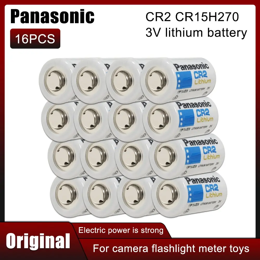 

16PCS Original Panasonic CR2 CR15H270 3V 800mAh Lithium Batteries DLCR2 ELCR2 For Digital Camera Photographic Device Flashlights