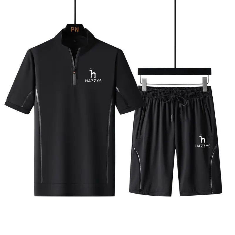 HAZZYS Summer Thin Men's Shorts+Short Sleeve Casual Loose Sport Stand Collar Set of Two
HAZZYS Summer Thin Men's Shorts+Short Sleeve Casual Loose Sport Stand Collar Set of Two