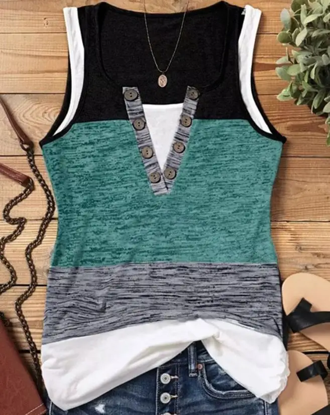 Causal Top Women Women 2023 Summer Colored Button Fake Two Piece Buckle Front Tank Tops Women's New Asymmetrical Neck Leisure
Causal Top Women Women 2023 Summer Colored Button Fake Two Piece Buckle Front Tank Tops Women's New Asymmetrical Neck Leisure