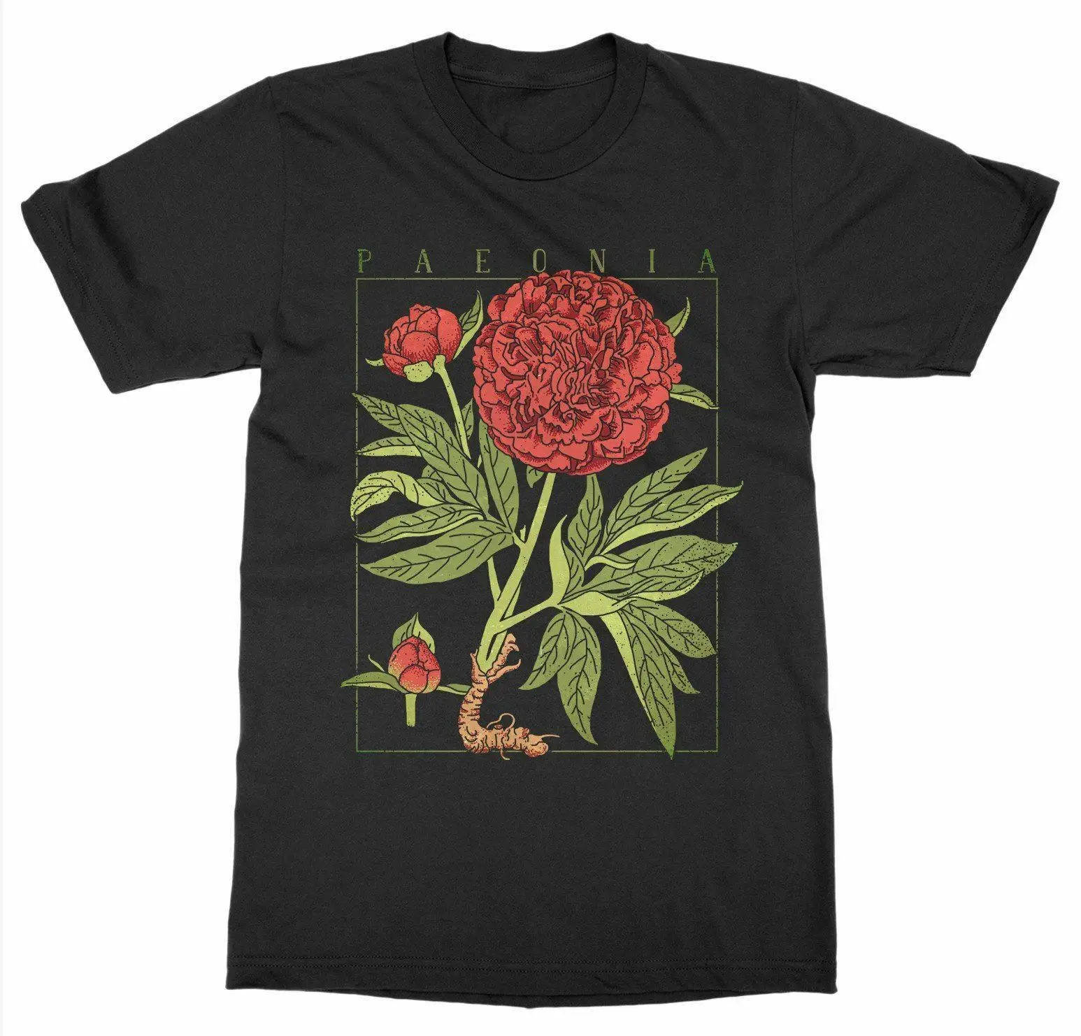 

Botanical Garden Peony Plant Botany Bloom Fruit Grow Print T Shirt 100% Cotton Short Sleeve O-Neck Casual T-shirt Size S-3XL