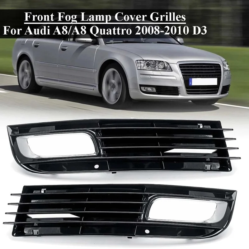Pair Front Lower Fog Light Cover Trim Decoration Grill for - A8 D3 Quattro 2008 2009 2010 Driving Lamp Bumper
Pair Front Lower Fog Light Cover Trim Decoration Grill for - A8 D3 Quattro 2008 2009 2010 Driving Lamp Bumper