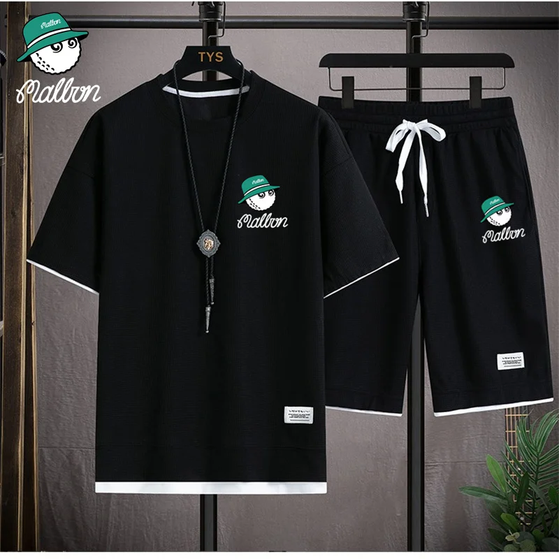 Summer Men's 2-Piece T-shirt Top+Shorts Sportswear Fashion Malbon Printing Loose Harajuku Style Street Apparel Casual Golf Set
Summer Men's 2-Piece T-shirt Top+Shorts Sportswear Fashion Malbon Printing Loose Harajuku Style Street Apparel Casual Golf Set
