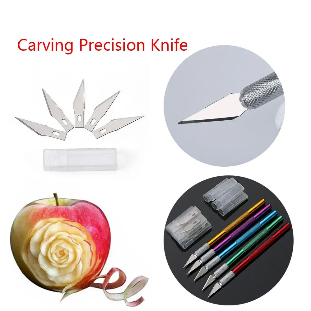 Multi-color Cake Sculpture Carving Engraving Cutter with 6pcs Blade Non-slip Knife Pastry Tools Metal Scalpel
Multi-color Cake Sculpture Carving Engraving Cutter with 6pcs Blade Non-slip Knife Pastry Tools Metal Scalpel