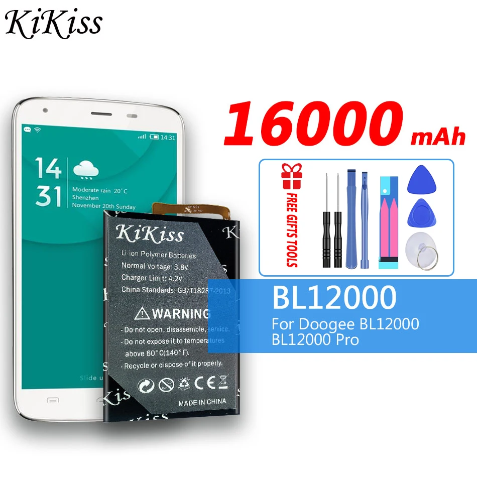 16000mAh kikiss for Doogee BL12000 Battery Replacement Phone Parts backup battery for Doogee BL12000 Smart Phone
16000mAh kikiss for Doogee BL12000 Battery Replacement Phone Parts backup battery for Doogee BL12000 Smart Phone