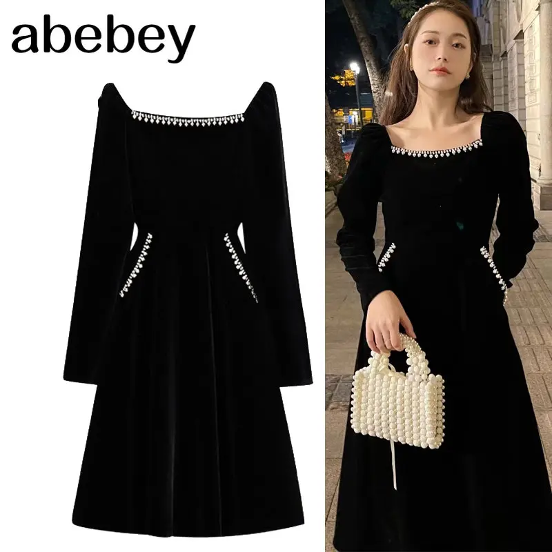 Women Vintage Elegant Black Color A Line Velvet Midi Dress Lady Girl Chic Beading Retro Vestidos Trendy Streetwear Zaful
Women Vintage Elegant Black Color A Line Velvet Midi Dress Lady Girl Chic Beading Retro Vestidos Trendy Streetwear Zaful
