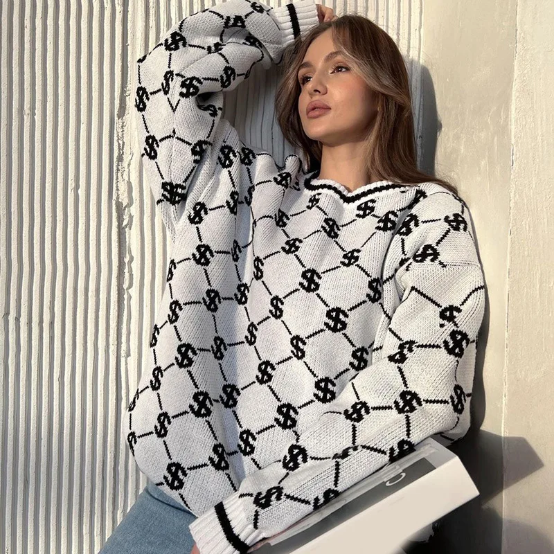 Autumn Winter Women's sweater Ladies Loose Warm Sweater Personality Round Neck Printing Casual Versatile Top Pullover TOP165
Autumn Winter Women's sweater Ladies Loose Warm Sweater Personality Round Neck Printing Casual Versatile Top Pullover TOP165