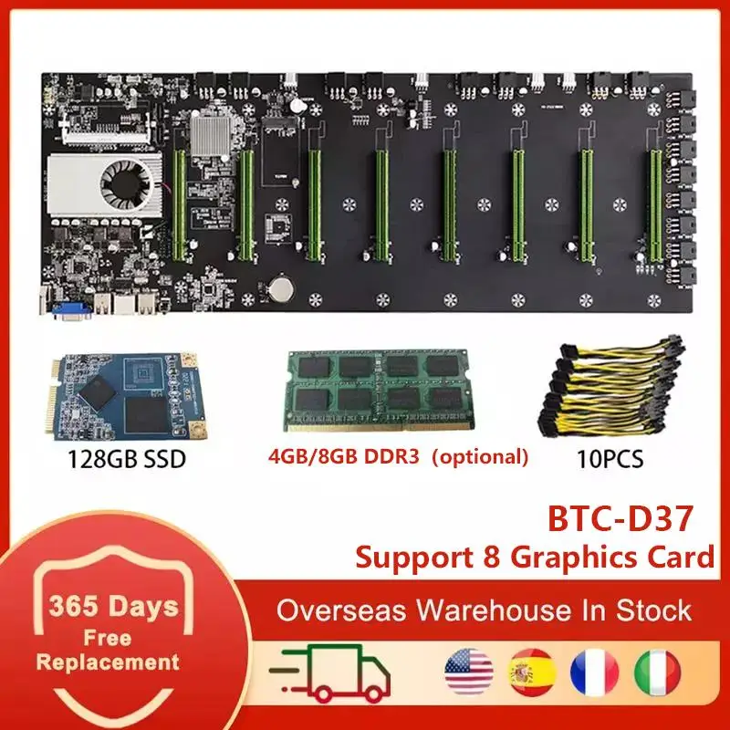 BTC-D37 Майнер материнская плата 8CPU 8 Порт 16X PCIE видеокарта с 4/8 ГБ DDR3 128 ГБ MSATA SSD 10X 8Pin кабель питания для майнинга биткоинов
BTC-D37 Майнер материнская плата 8CPU 8 Порт 16X PCIE видеокарта с 4/8 ГБ DDR3 128 ГБ MSATA SSD 10X 8Pin кабель питания для майнинга биткоинов