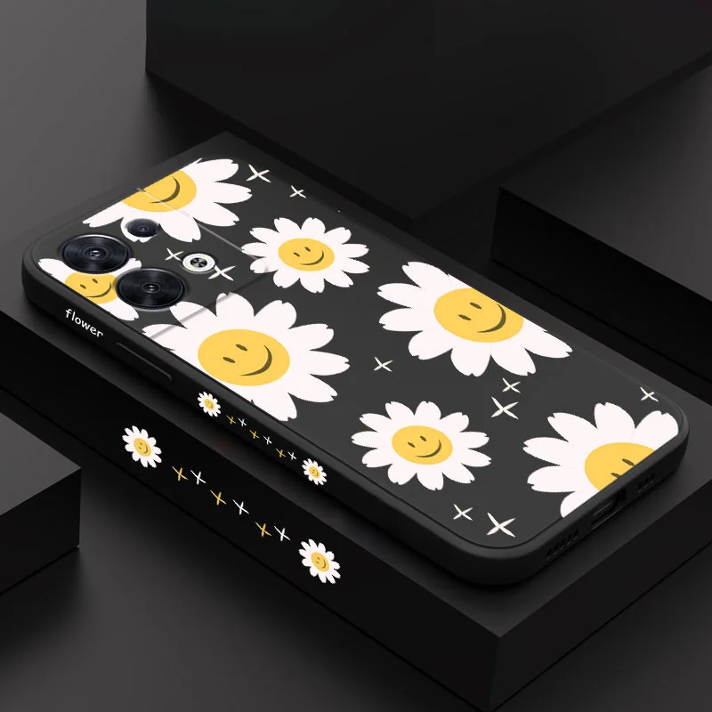 

Smiling Daisies Phone Case For OPPO Reno 8 8T 8Z 7 7Z 6 5 F19 F9 Pro 4G 5G Liquid Silicone Cover