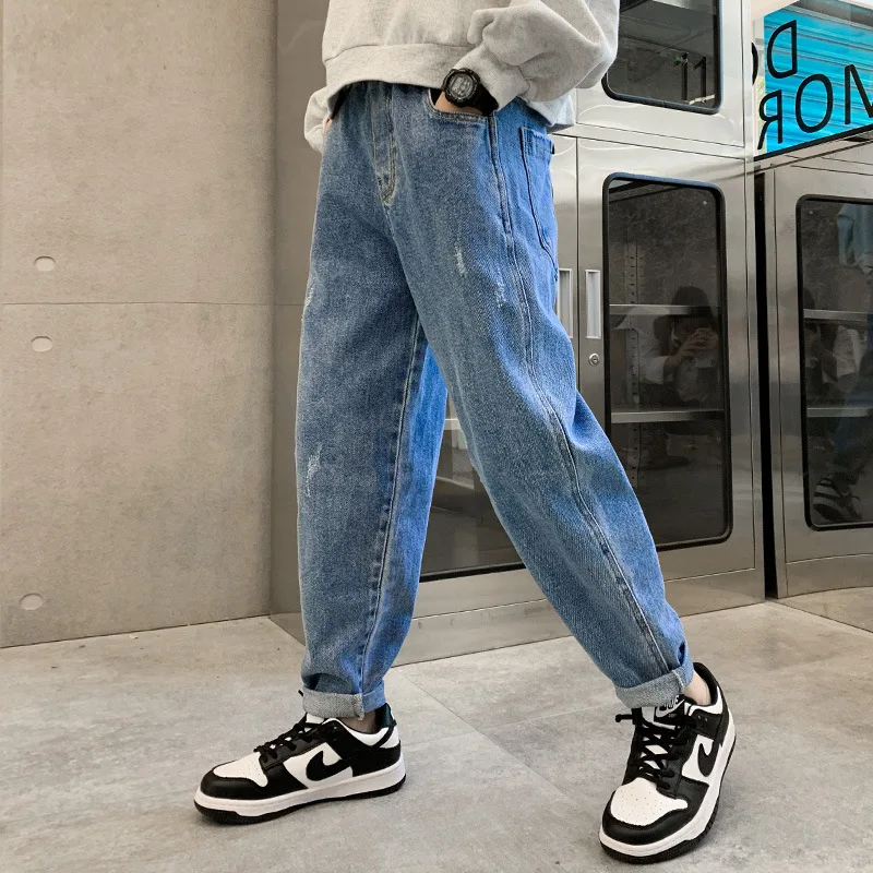 New Boys Blue Jeans Children Denim Pencil Pants Kids Spring Autumn Casual Solid Color Harem Trousers Teen Clothes 4 6 8 10 12 Y
New Boys Blue Jeans Children Denim Pencil Pants Kids Spring Autumn Casual Solid Color Harem Trousers Teen Clothes 4 6 8 10 12 Y