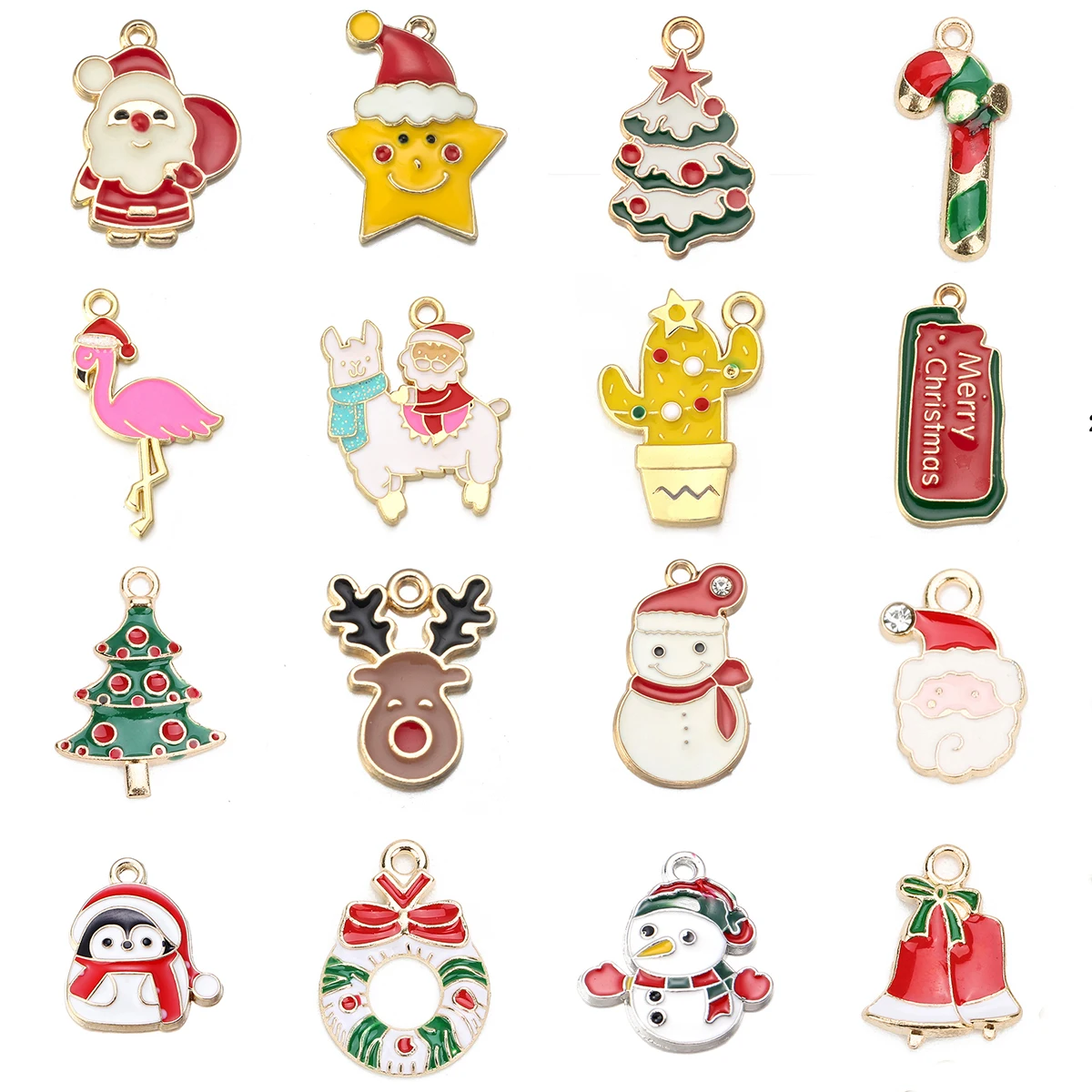 10Pcs/Lot Cute Enamel Charms Santa Christmas Tree Pendants Decoration Jewelry Supplies Cartoon Diy Necklace Earring Accessories
10Pcs/Lot Cute Enamel Charms Santa Christmas Tree Pendants Decoration Jewelry Supplies Cartoon Diy Necklace Earring Accessories