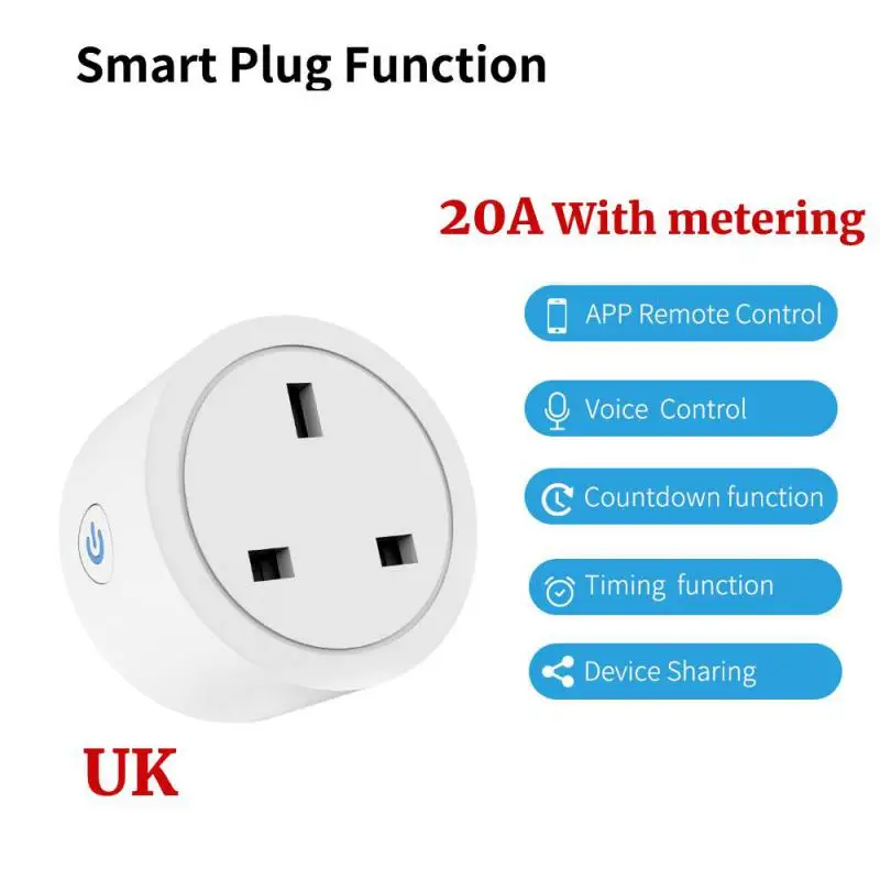 20A Tuya Smart UK Plug WIFI Socket With Power Monitor Voice Control Timing Home Power Socket Work with Alexa Google Assistant
20A Tuya Smart UK Plug WIFI Socket With Power Monitor Voice Control Timing Home Power Socket Work with Alexa Google Assistant
