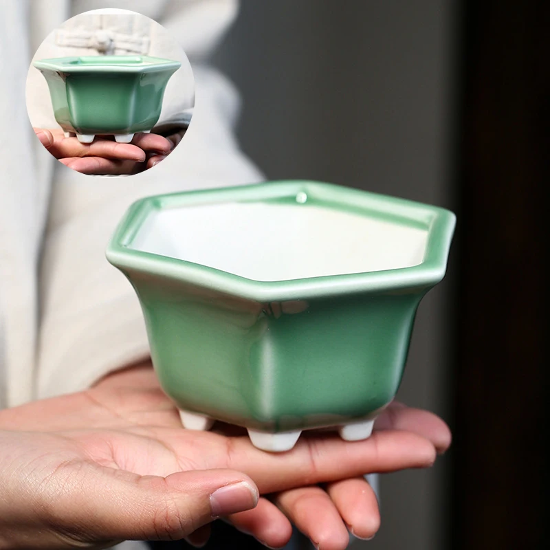 Цветочный горшок ручной работы миска с отверстием мини Керамическая керамика плантатор толстый застекленный горшок для суккулентов шести... 
Цветочный горшок ручной работы миска с отверстием мини Керамическая керамика плантатор толстый застекленный горшок для суккулентов шести...