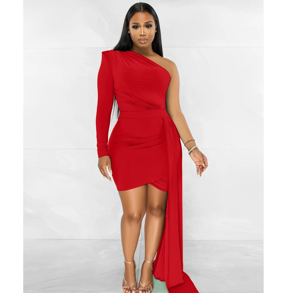 Трикотажное платье для женщин, вечерняя Клубная одежда, на одно плечо, обтягивающие бедра сексуальные мини-платья, короткие женские обтягив...
Трикотажное платье для женщин, вечерняя Клубная одежда, на одно плечо, обтягивающие бедра сексуальные мини-платья, короткие женские обтягив...