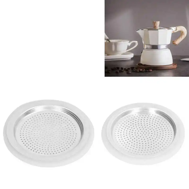 Reusable Coffee Pot Filter Sealing and Filters Set Aluminum Filter Disc Coffee Making Home Kitchen Coffee Machine Accessories
Reusable Coffee Pot Filter Sealing and Filters Set Aluminum Filter Disc Coffee Making Home Kitchen Coffee Machine Accessories