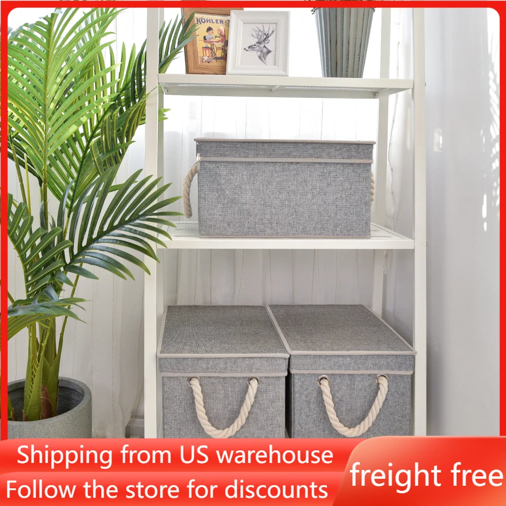 Foldable Fabric Storage Bins with Lids & Handles, Collapsible Storage Boxes for Closet&Shelf, 3-Pack, Large, 2.8''x17.1''x10.4'' 
Foldable Fabric Storage Bins with Lids & Handles, Collapsible Storage Boxes for Closet&Shelf, 3-Pack, Large, 2.8''x17.1''x10.4''