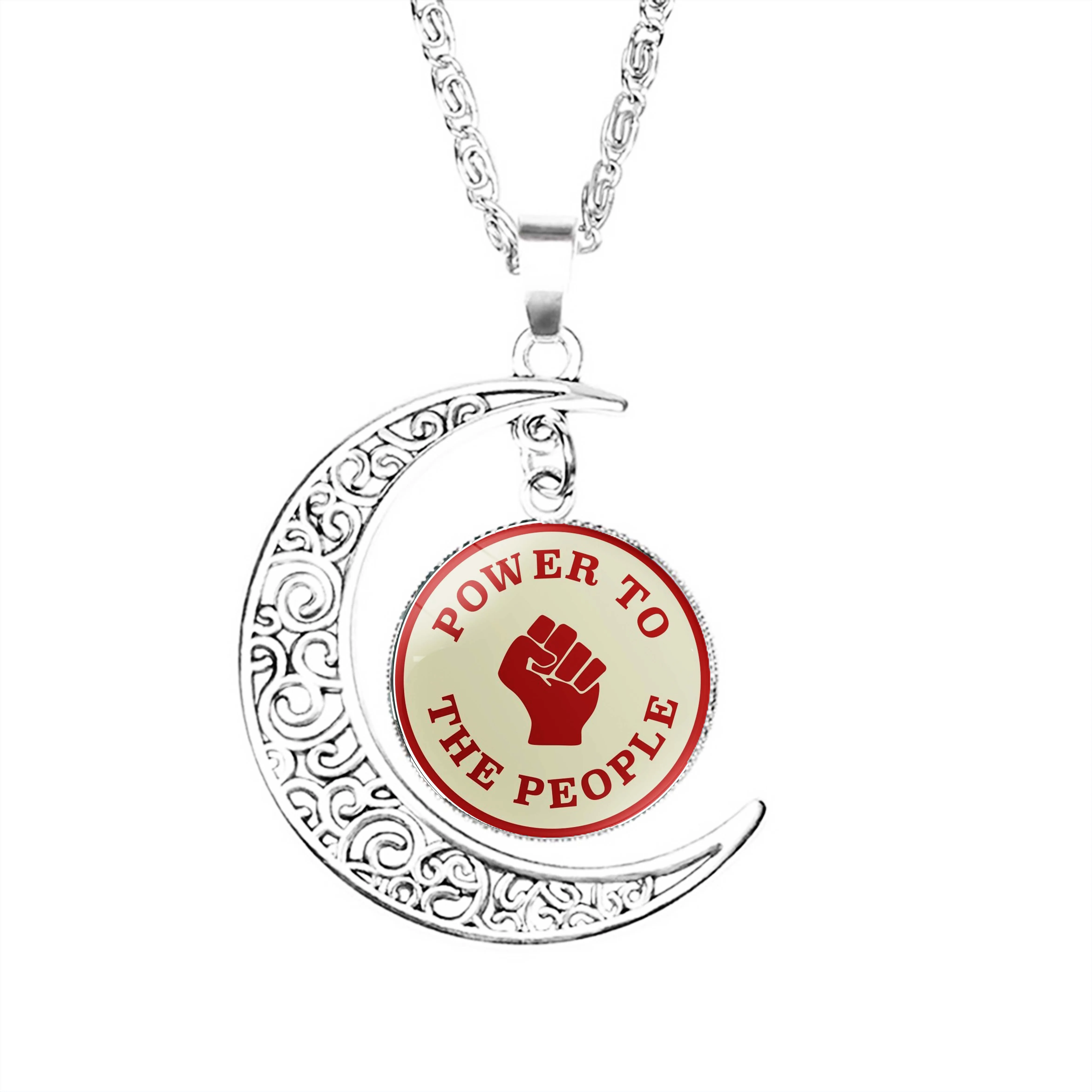 Power To The People Moon Necklace Gifts Men Crescent Pendant Lady Lovers Jewelry Girls Women Stainless Steel Boy
Power To The People Moon Necklace Gifts Men Crescent Pendant Lady Lovers Jewelry Girls Women Stainless Steel Boy