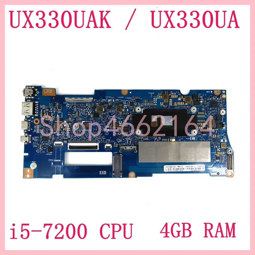 

UX330UAK i5-7200U CPU 4GB RAM Notebook Mainboard For ASUS Zenbook UX330U UX330UAK UX330UA 60NB0CW0-MB5100 Laptop Motherboard