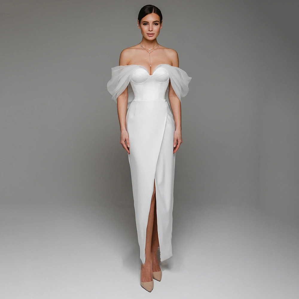Evening Dress Off Shoulder Straight Sexy Backless Prom Gown Tulle Patchwork Ankle-Length Formal Party Dress Vestidos
Evening Dress Off Shoulder Straight Sexy Backless Prom Gown Tulle Patchwork Ankle-Length Formal Party Dress Vestidos