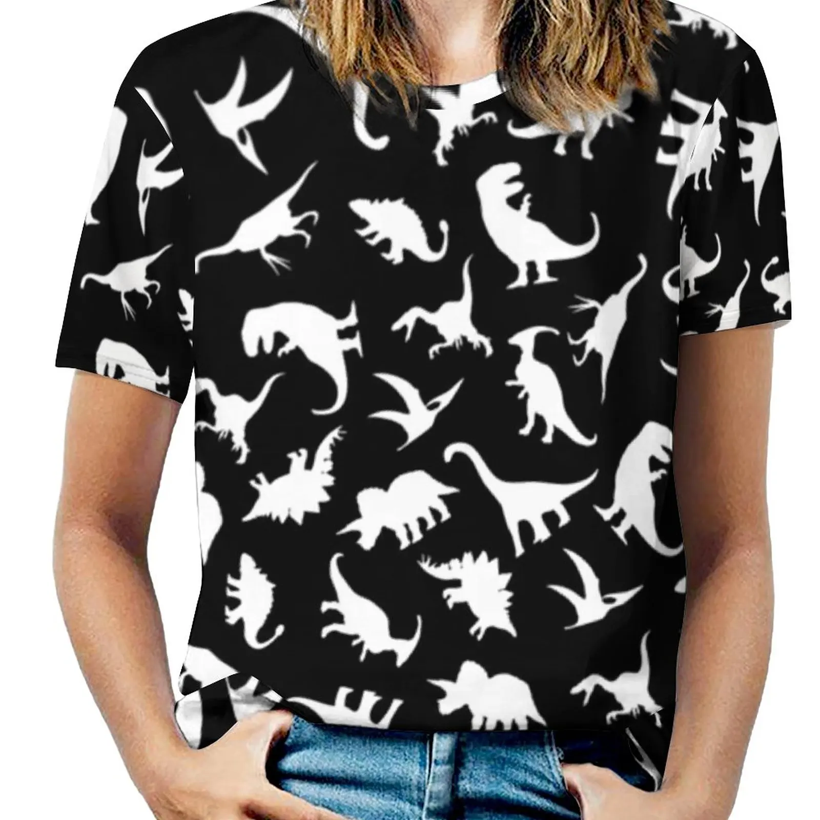 Fun Dinosaurs Pattern T Shirt White on Black Graphic Cute Dino Cute Oversized T Shirts Short Sleeves O Neck Classic Tshirt Tops
Fun Dinosaurs Pattern T Shirt White on Black Graphic Cute Dino Cute Oversized T Shirts Short Sleeves O Neck Classic Tshirt Tops