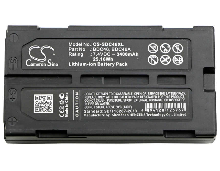 Cameron Sino 3400mA Battery for Sokkia SET5 30RK3,SET500,SET510,SET530,SET530R,SET530R3,SET530RK,SET530RK3,SET550RX
Cameron Sino 3400mA Battery for Sokkia SET5 30RK3,SET500,SET510,SET530,SET530R,SET530R3,SET530RK,SET530RK3,SET550RX