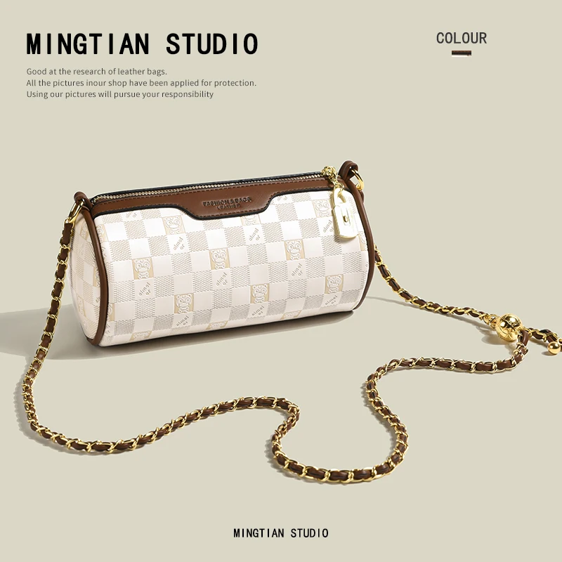 Shoulder Bag Cylindrical Patchwork Color Counter Lattice Embossed Chain Cross-body Cylinder Bag Women 2023 Fashion Handbags
Shoulder Bag Cylindrical Patchwork Color Counter Lattice Embossed Chain Cross-body Cylinder Bag Women 2023 Fashion Handbags