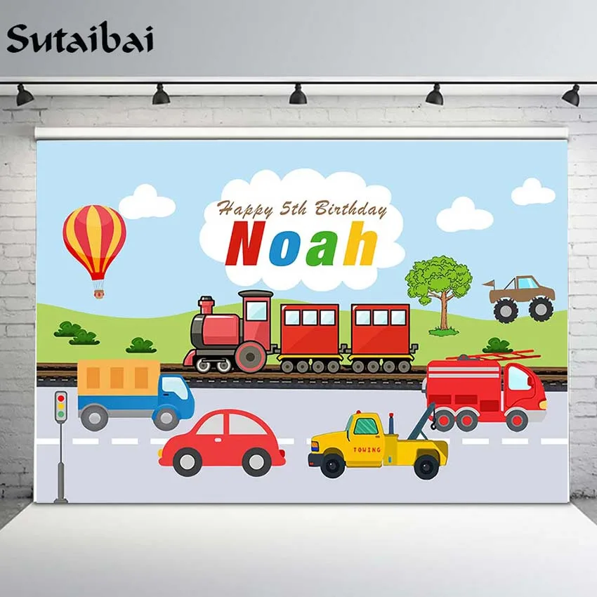 Vinyl Train Cars Vehicle Theme Photography Backdrop Hot Air Balloon Boys Birthday Backdrop Photo Studio Party Decorations Banner
Vinyl Train Cars Vehicle Theme Photography Backdrop Hot Air Balloon Boys Birthday Backdrop Photo Studio Party Decorations Banner