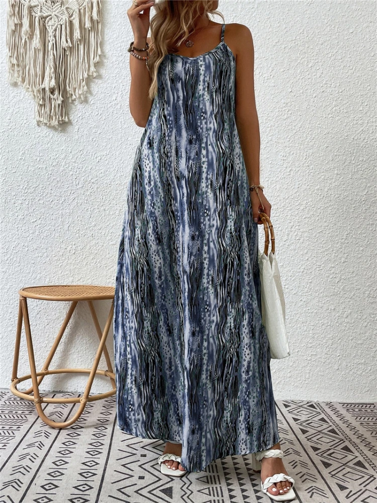 Women's Fashion Camisole Dress Summer Sleeveless Printed Sling Dresses Female Casual Party Long Dress
Women's Fashion Camisole Dress Summer Sleeveless Printed Sling Dresses Female Casual Party Long Dress