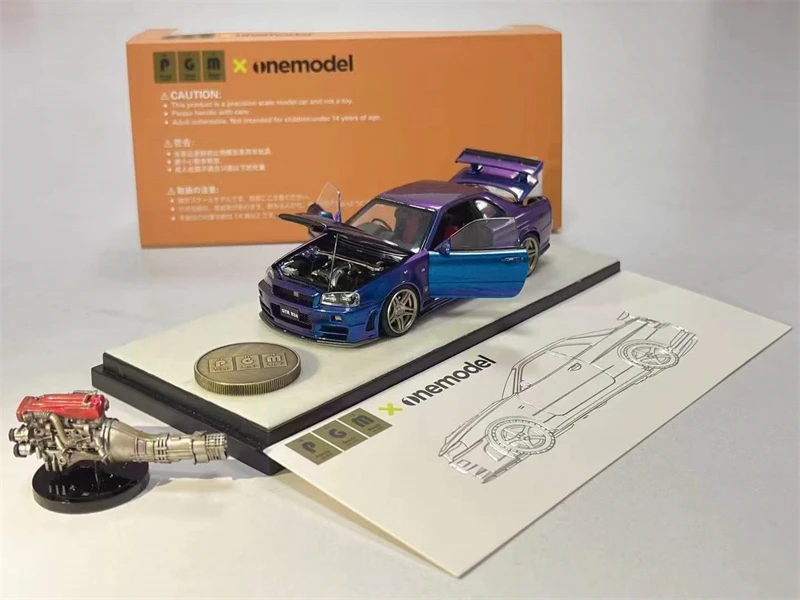 PGM & One модель 1:43 Nissan GTR R34 Z-Tune хамелеон с двигателем литой коллекции моделей автомобилей
PGM & One модель 1:43 Nissan GTR R34 Z-Tune хамелеон с двигателем литой коллекции моделей автомобилей