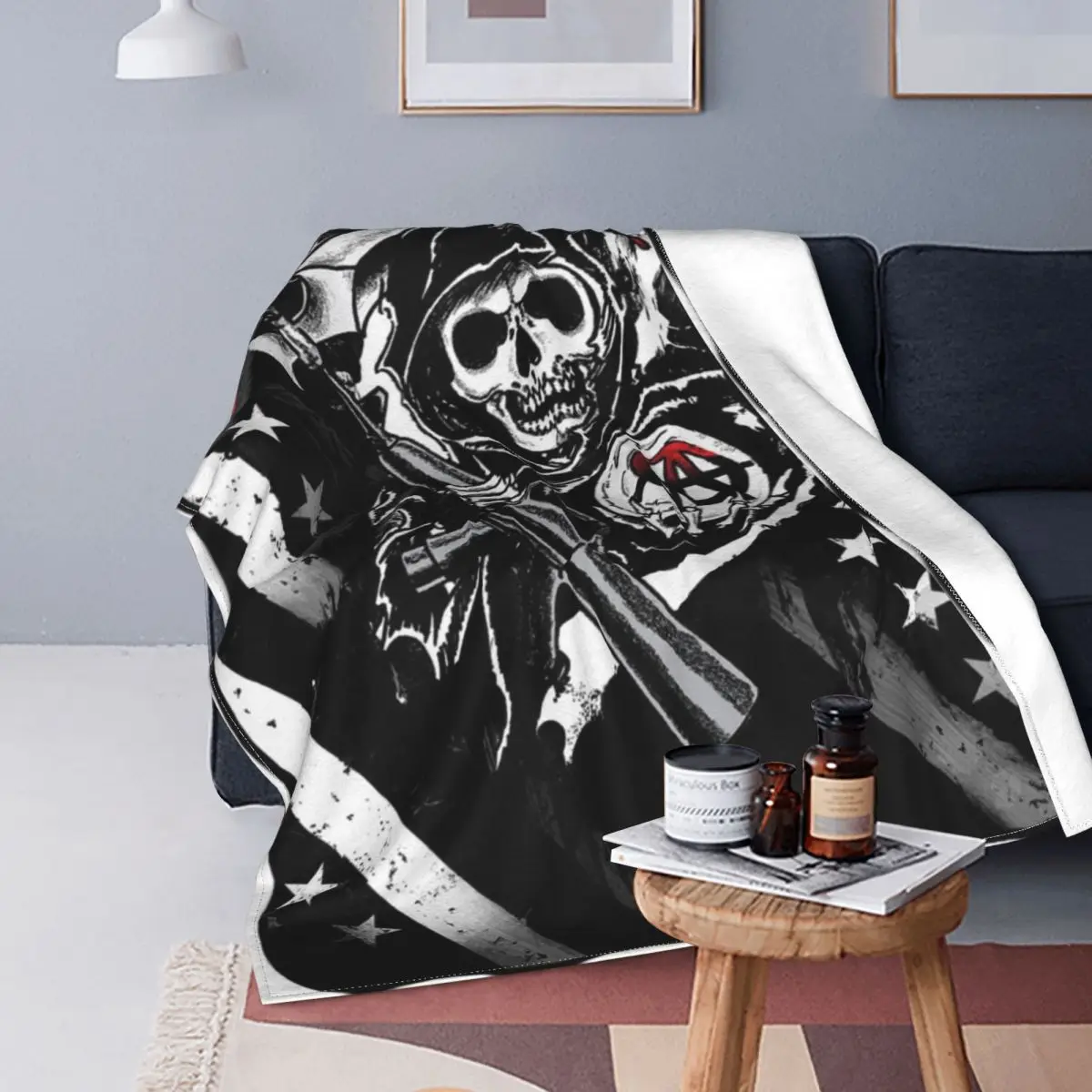 

Sons Of Anarchy Blankets Warm Flannel SOA Jax Teller Crime Throw Blanket for Home Bedroom Sofa