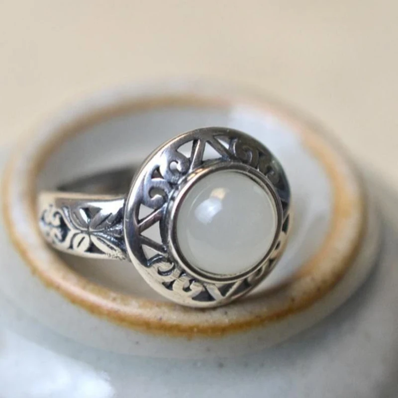 Оригинальные женские модели SNewsilver в китайском ретро стиле, регулируемое кольцо из натурального нефрита для женщин, Подарок на годовщину
Оригинальные женские модели SNewsilver в китайском ретро стиле, регулируемое кольцо из натурального нефрита для женщин, Подарок на годовщину