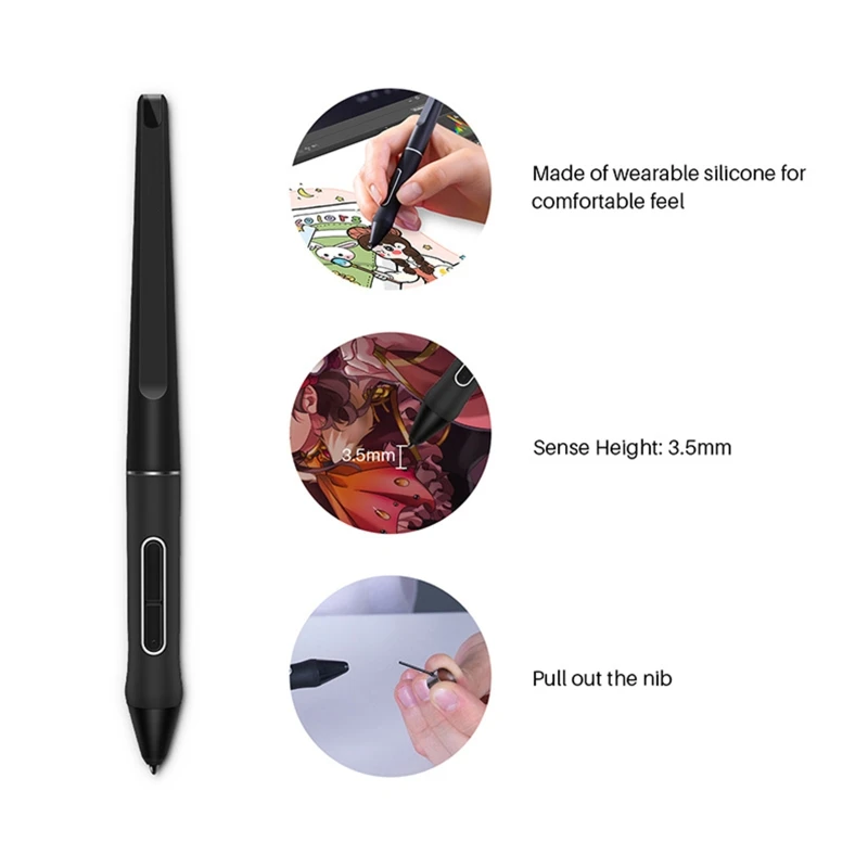 

PW517 Digital Painting Pen Tablet Drawing Stylus for Huion Kamvas13 22 12 GS1562/GS1161/GS2201/GT-2202 8192 Sensitivity H8WD