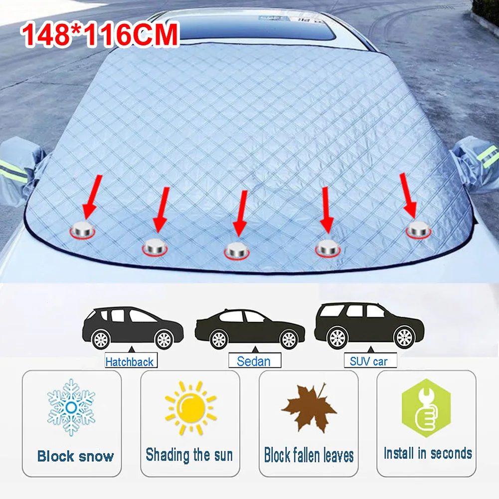 Car Windshield Cover 4-Layer Magnetic Sun Shade Snow Frost Ice Cover Protector with Reflective Strip for Car SUV MPV
Car Windshield Cover 4-Layer Magnetic Sun Shade Snow Frost Ice Cover Protector with Reflective Strip for Car SUV MPV