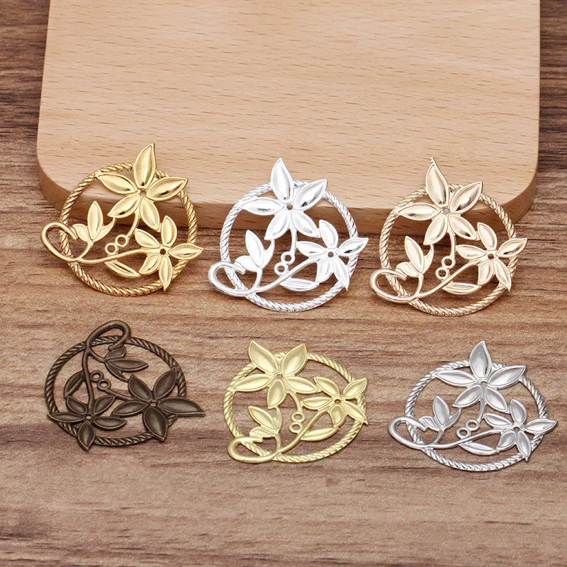 10pcs/lot 31mm Brass Flower Charms DIY Handmade Jewelry Accessories 5 Colors Bracelet Necklace Making New Parts 0466 
10pcs/lot 31mm Brass Flower Charms DIY Handmade Jewelry Accessories 5 Colors Bracelet Necklace Making New Parts 0466