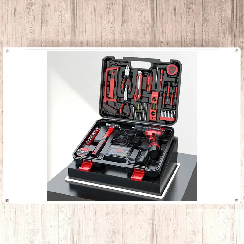New low price Electric drill hand tool set, hardware electrician maintenance multi-functional toolbox Metal Wall
New low price Electric drill hand tool set, hardware electrician maintenance multi-functional toolbox Metal Wall