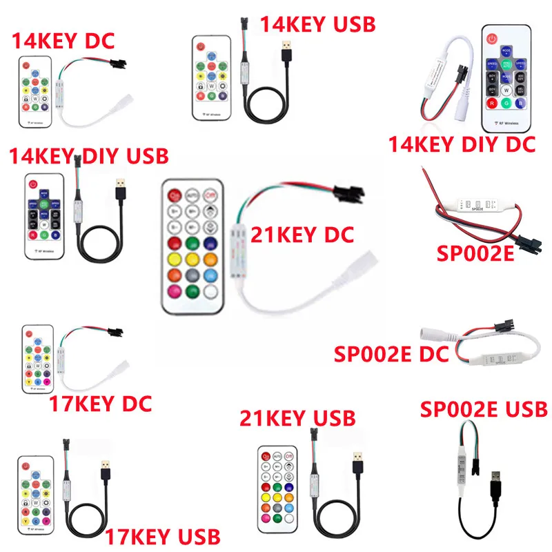 MINI 3Keys RF 14/17/21 Key Led Tape Remote Controller WS2811 WS2812B Led Pixels Strip Light Controller USB/DC DC5-24V
MINI 3Keys RF 14/17/21 Key Led Tape Remote Controller WS2811 WS2812B Led Pixels Strip Light Controller USB/DC DC5-24V