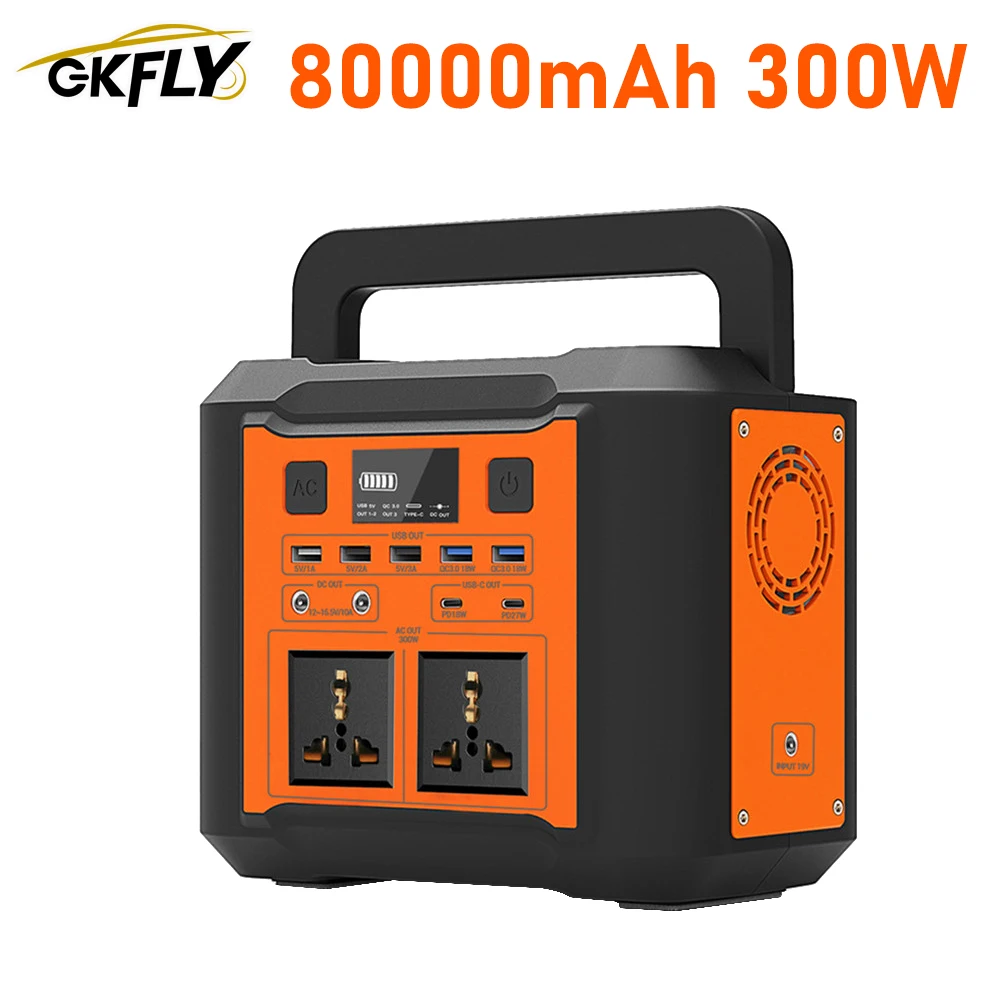 GKFLY 80000mAh Portable Power Station 300W Lithium Battery Power Generator AC/DC For Outdoor House Emergency Power Plant
GKFLY 80000mAh Portable Power Station 300W Lithium Battery Power Generator AC/DC For Outdoor House Emergency Power Plant