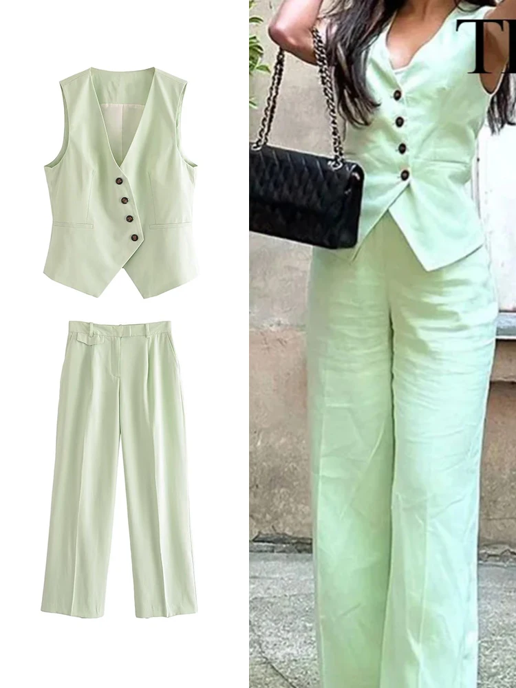 TRAF Women Spring Summer Blazer Vest Pants Sets 2023 Fashion Asymmetrical Solid Color Vest Top Zipper Straight Pants Outwear
TRAF Women Spring Summer Blazer Vest Pants Sets 2023 Fashion Asymmetrical Solid Color Vest Top Zipper Straight Pants Outwear