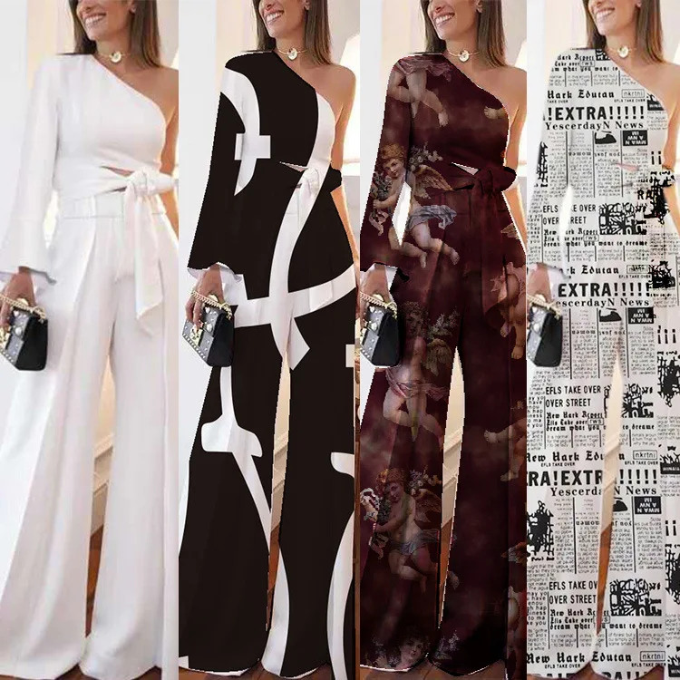 Elegant Ladies Two Piece Sets Women Fashion Suits Skew Collar Top and Pant Sets Work Office Party Outfits Matching Sets
Elegant Ladies Two Piece Sets Women Fashion Suits Skew Collar Top and Pant Sets Work Office Party Outfits Matching Sets