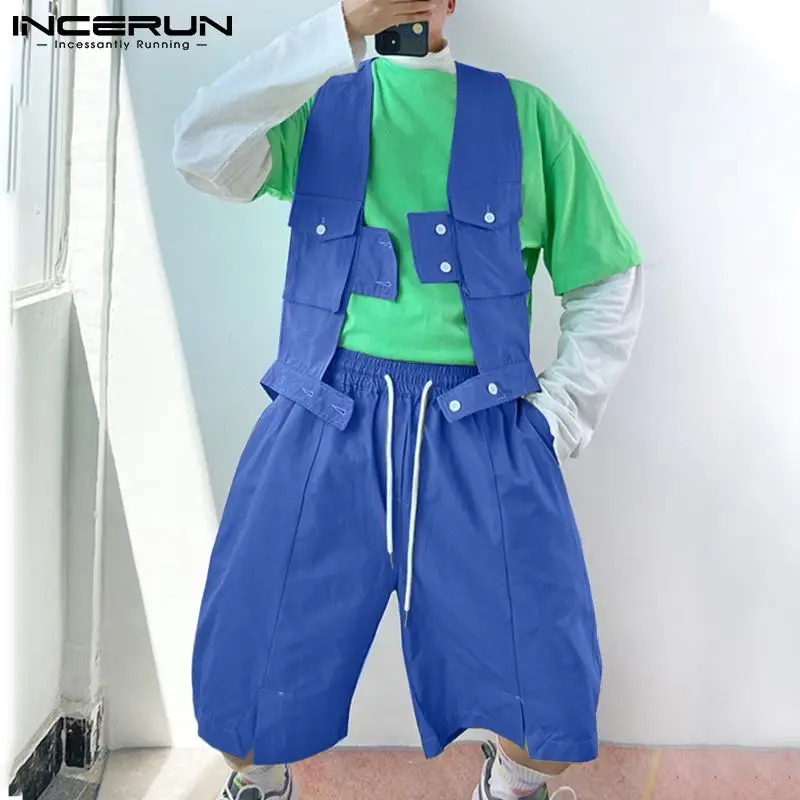 Комплект INCERUN мужской однотонный, модная свободная уличная одежда, корейский стиль, жилет без рукавов и шорты, мужские повседневные Костюмы ...
Комплект INCERUN мужской однотонный, модная свободная уличная одежда, корейский стиль, жилет без рукавов и шорты, мужские повседневные Костюмы ...
