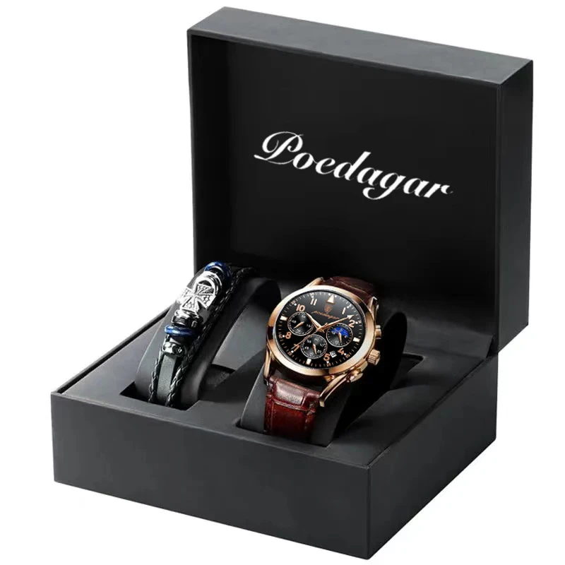 POEDAGAR 2021 Fashion New Mens Watches Sports Leather Watch Waterproof Luminous Top Brand Luxury Quartz Wristwatch with Date
POEDAGAR 2021 Fashion New Mens Watches Sports Leather Watch Waterproof Luminous Top Brand Luxury Quartz Wristwatch with Date