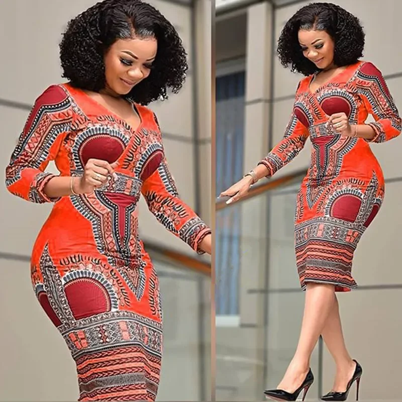 New Fashion Print Dress Waist Women's Ethnic Style Package Hip Skirt V-neck Tight A-line Skirt African Women's Clothing
New Fashion Print Dress Waist Women's Ethnic Style Package Hip Skirt V-neck Tight A-line Skirt African Women's Clothing