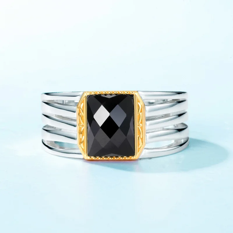 Natural Black Agate Ring S925 Sterling Silver 10k Gold Plated Faceted Agate Rings Women Natural Gemstone Fine Jewelry
Natural Black Agate Ring S925 Sterling Silver 10k Gold Plated Faceted Agate Rings Women Natural Gemstone Fine Jewelry