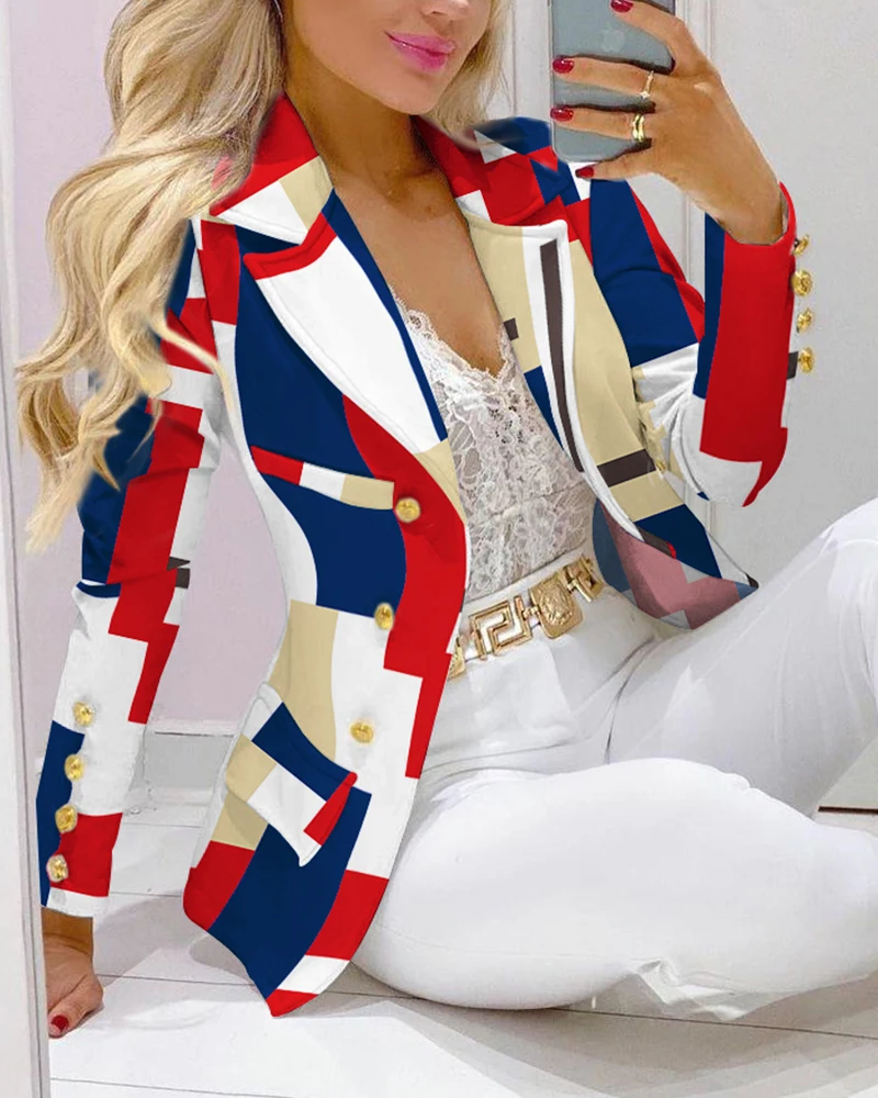 Double Breasted Pocket Blazer & Floral Print Tailored Pants Set for Office Ladies Lapel Collar Double Pants Set Lapel Collar
Double Breasted Pocket Blazer & Floral Print Tailored Pants Set for Office Ladies Lapel Collar Double Pants Set Lapel Collar