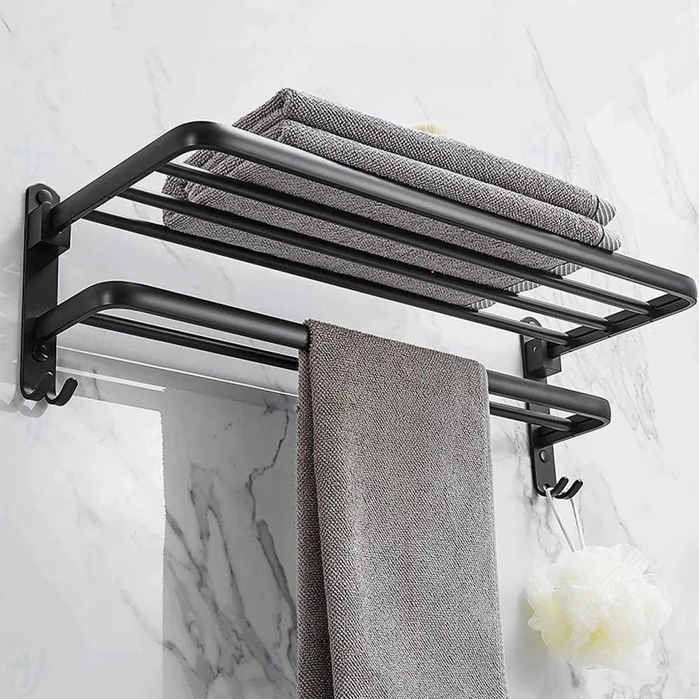 Towel Rack 40-60 CM Folding Holder With Hook Bathroom Accessories Wall Mount Rail Shower Hanger Aluminum Bar Matte Black Shelf
Towel Rack 40-60 CM Folding Holder With Hook Bathroom Accessories Wall Mount Rail Shower Hanger Aluminum Bar Matte Black Shelf