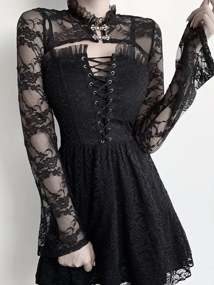 2023 New Gothic Clothes Sexy Lace See Through Tops Women Vintage Flower Embroidery Long Sleeve Streetwear Party Elegant Crop Top
2023 New Gothic Clothes Sexy Lace See Through Tops Women Vintage Flower Embroidery Long Sleeve Streetwear Party Elegant Crop Top