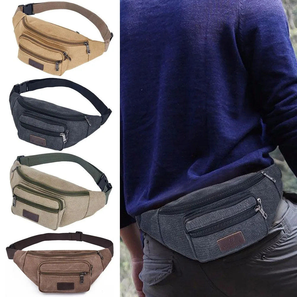 Mens Canvas Fanny Casual Package Money Bag Sports Travel Waist Hip Phone Belt Bag Kid Women's Multi-pocket Canvas Bag Fanny Pack
Mens Canvas Fanny Casual Package Money Bag Sports Travel Waist Hip Phone Belt Bag Kid Women's Multi-pocket Canvas Bag Fanny Pack
